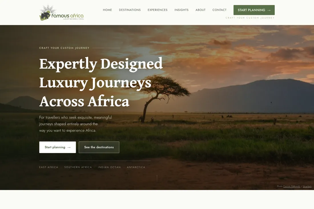 Famous Africa homepage